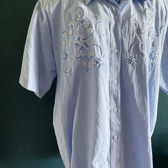 Pearl River - Vintage Chambray Button Down Top - Picture 4 of 11